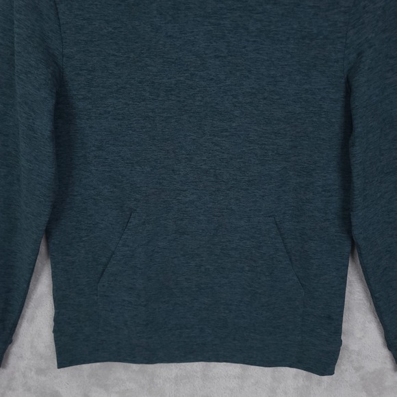 Outdoor Voices Hoodie S Soft Cloud Knit Blue Thumb Holes Kangaroo Pocket Popover - Picture 9 of 12